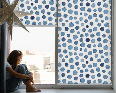 Tenda a rullo da interno modello con fantasia a punti blu