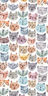 Tenda a rullo per finestra con stampa di facce di gatto colorate