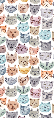Tenda a rullo per finestra con stampa di facce di gatto colorate