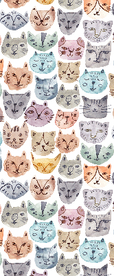 Tenda a rullo per finestra con stampa di facce di gatto colorate