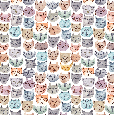 Tenda a rullo per finestra con stampa di facce di gatto colorate
