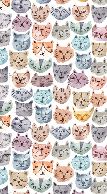 Tenda a rullo per finestra con stampa di facce di gatto colorate