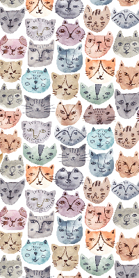 Tenda a rullo per finestra con stampa di facce di gatto colorate