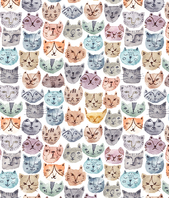 Tenda a rullo per finestra con stampa di facce di gatto colorate