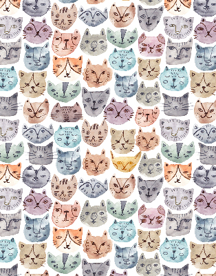 Tenda a rullo per finestra con stampa di facce di gatto colorate