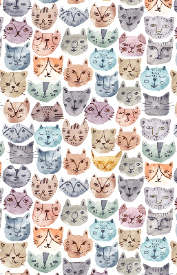 Tenda a rullo per finestra con stampa di facce di gatto colorate