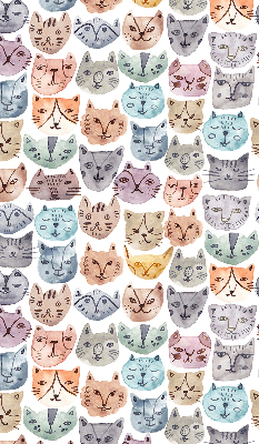 Tenda a rullo per finestra con stampa di facce di gatto colorate