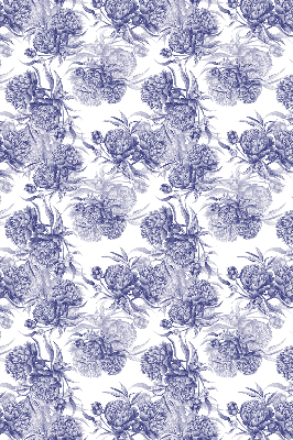 Tenda a rullo in tessuto con motivo a bouquet blu