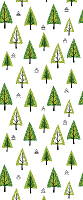 Tenda a rullo per porta finestra con stampa a motivo foresta