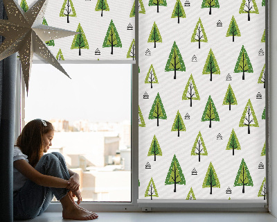 Tenda a rullo per porta finestra con stampa a motivo foresta