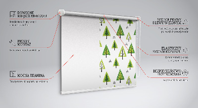 Tenda a rullo per porta finestra con stampa a motivo foresta