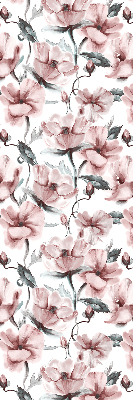 Tenda a rullo per interni con fantasia a fiori rosa