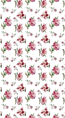 Tenda a rullo per porta finestra con fantasia di fiori rosa