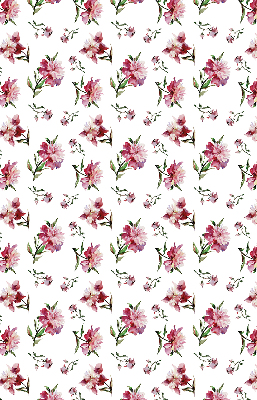 Tenda a rullo per porta finestra con fantasia di fiori rosa