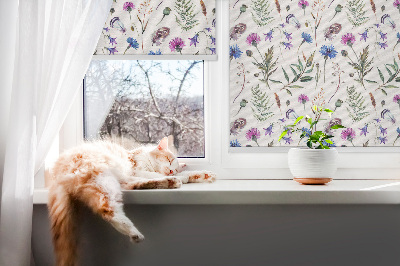 Tenda a rullo per finestra con stampa di fiori colorati