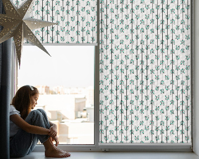 Tenda a rullo in tessuto con fantasia di piccoli abeti colorati