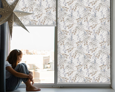 Tenda a rullo da interno con fantasia a fiori bianchi