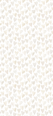 Tenda a rullo da interno con fantasia a cuori color beige