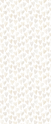 Tenda a rullo da interno con fantasia a cuori color beige