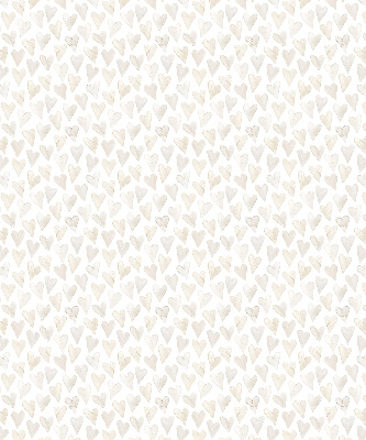 Tenda a rullo da interno con fantasia a cuori color beige