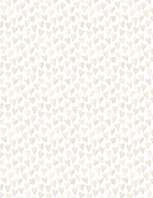 Tenda a rullo da interno con fantasia a cuori color beige
