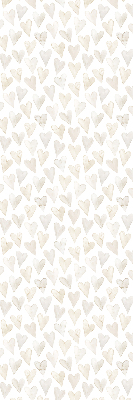 Tenda a rullo da interno con fantasia a cuori color beige
