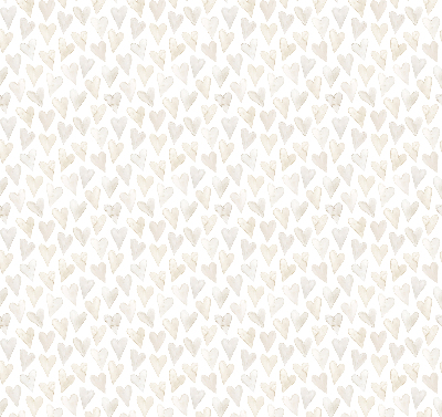 Tenda a rullo da interno con fantasia a cuori color beige