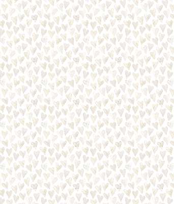 Tenda a rullo da interno con fantasia a cuori color beige