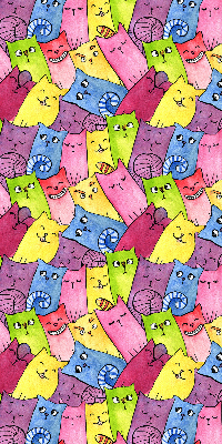 Tenda a rullo da interno con fantasia di gatti colorati