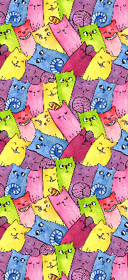 Tenda a rullo da interno con fantasia di gatti colorati