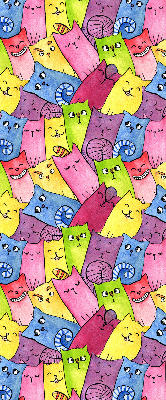 Tenda a rullo da interno con fantasia di gatti colorati