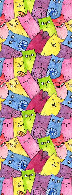 Tenda a rullo da interno con fantasia di gatti colorati