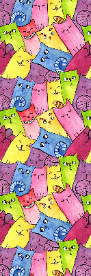 Tenda a rullo da interno con fantasia di gatti colorati