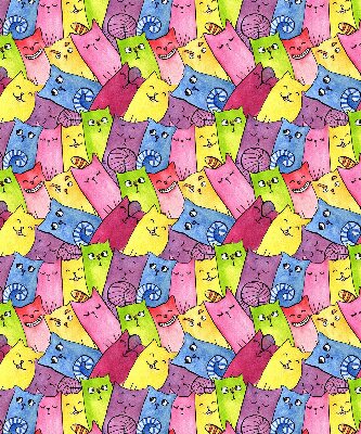 Tenda a rullo da interno con fantasia di gatti colorati