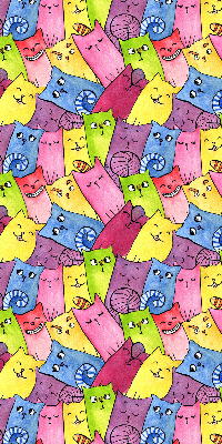 Tenda a rullo da interno con fantasia di gatti colorati