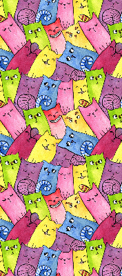 Tenda a rullo da interno con fantasia di gatti colorati