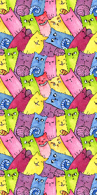 Tenda a rullo da interno con fantasia di gatti colorati
