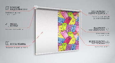 Tenda a rullo da interno con fantasia di gatti colorati