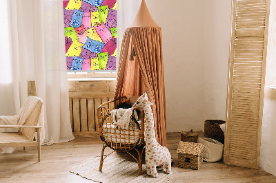 Tenda a rullo da interno con fantasia di gatti colorati
