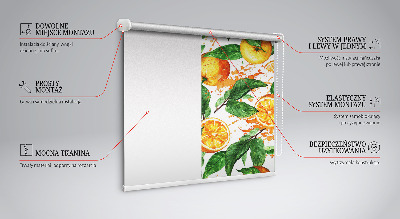 Tenda a rullo con stampa di arance e foglie per porta finestra
