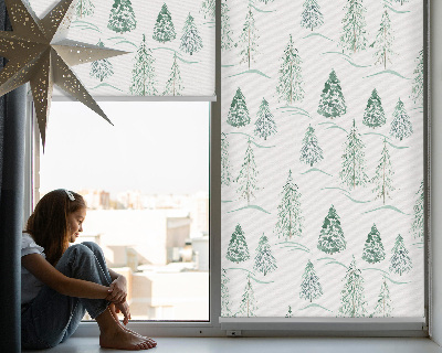 Tenda a rullo interna con stampa a tema alberi per finestra