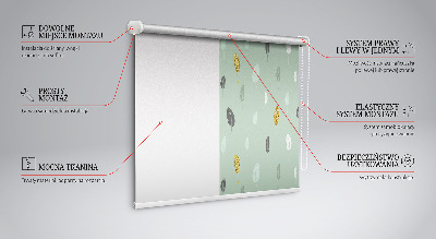 Tenda a rullo per porta finestra con fantasia di alberi colorati