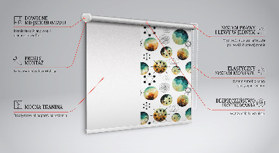Tenda a rullo per interni con fantasia a cerchi colorati