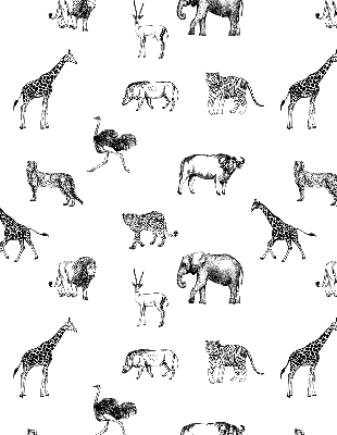 Tenda a rullo per finestra con fantasia di animali