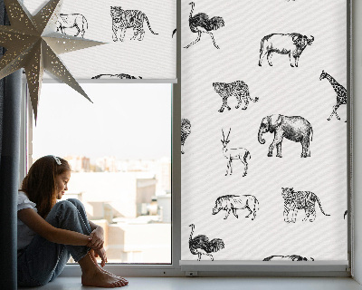 Tenda a rullo per finestra con fantasia di animali
