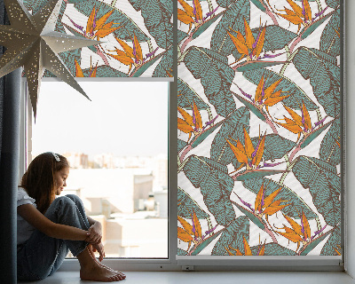 Tenda a rullo per porta finestra con motivo floreale di fiori e foglie