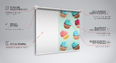 Tenda a rullo da interno con stampa a motivo cupcakes