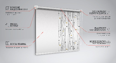 Tenda a rullo per porta finestra con motivo a strisce e pois