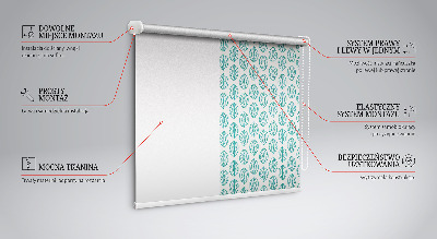 Tenda a rullo per finestra con fantasia a foglie blu
