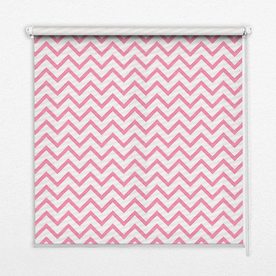 Tenda a rullo per porta finestra con motivo a zigzag rosa orizzontali
